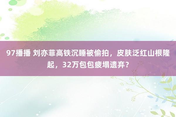 97播播 刘亦菲高铁沉睡被偷拍，皮肤泛红山根隆起，32万包包疲塌遗弃？