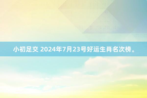 小初足交 2024年7月23号好运生肖名次榜。