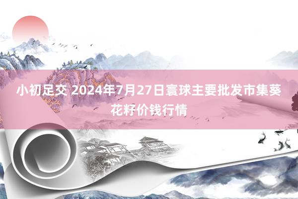 小初足交 2024年7月27日寰球主要批发市集葵花籽价钱行情