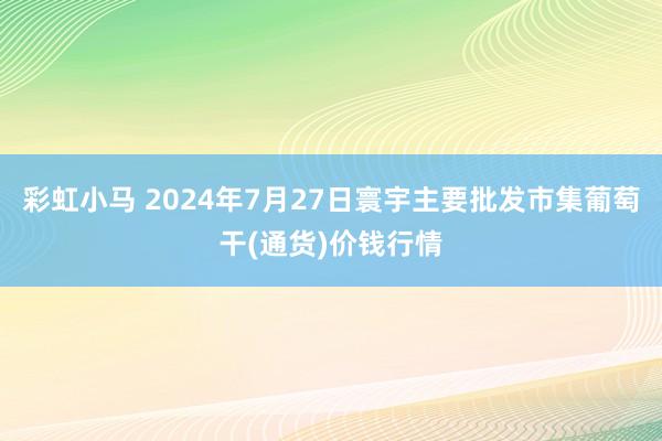 彩虹小马 2024年7月27日寰宇主要批发市集葡萄干(通货)价钱行情