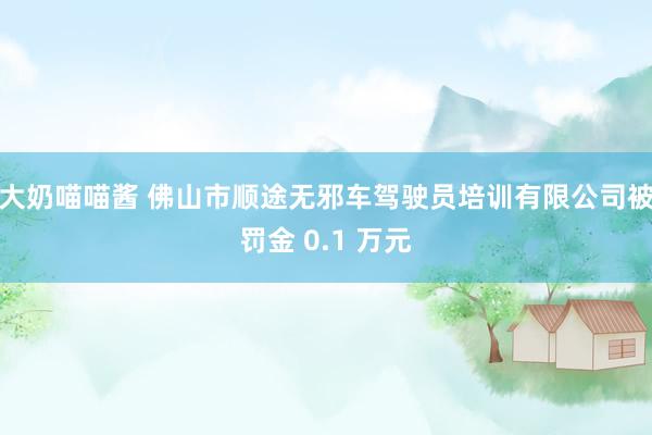 大奶喵喵酱 佛山市顺途无邪车驾驶员培训有限公司被罚金 0.1 万元