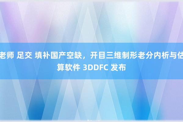 老师 足交 填补国产空缺，开目三维制形老分内析与估算软件 3DDFC 发布