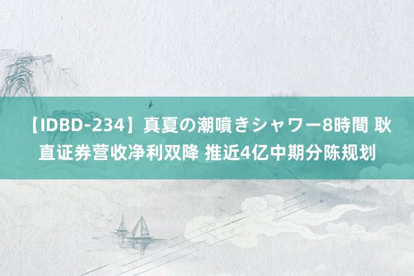 【IDBD-234】真夏の潮噴きシャワー8時間 耿直证券营收净利双降 推近4亿中期分陈规划