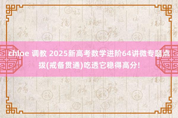 chloe 调教 2025新高考数学进阶64讲微专题点拨(戒备贯通)吃透它稳得高分!