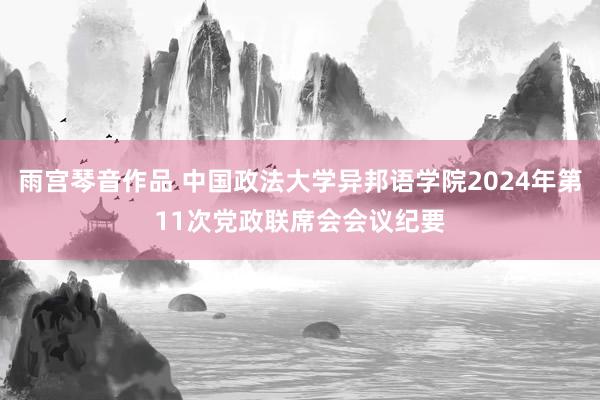 雨宫琴音作品 中国政法大学异邦语学院2024年第11次党政联席会会议纪要